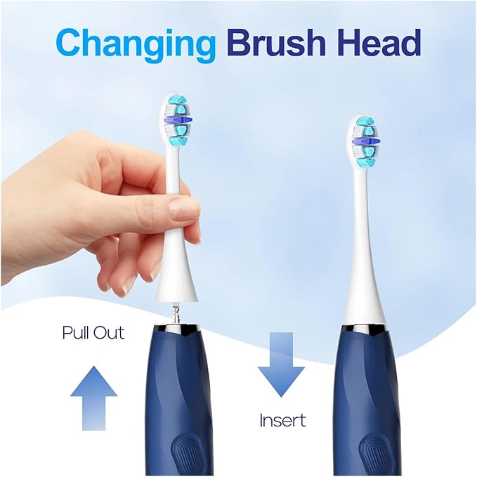 Electric Toothbrush Heads 12 PCS Compatible for Adults 5 Modes Pressure Sensor IPX7 Waterproof with Holder C027(SG-C027-12PCS Black)