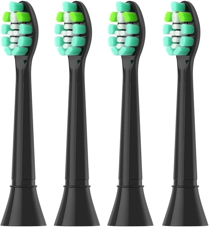 Replacement Toothbrush HeadsCompatible for Phips Electric Brush Head 4100 6500 6100 7500 5300(4pcs Green-Black)