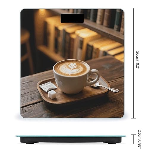 Coffee Weight Scale Cute Bathroom Scale for Body Highly Accurate Digital Weighing Machine for People Compact LCD Display Scales with Sturdy Toughened Glass Scales