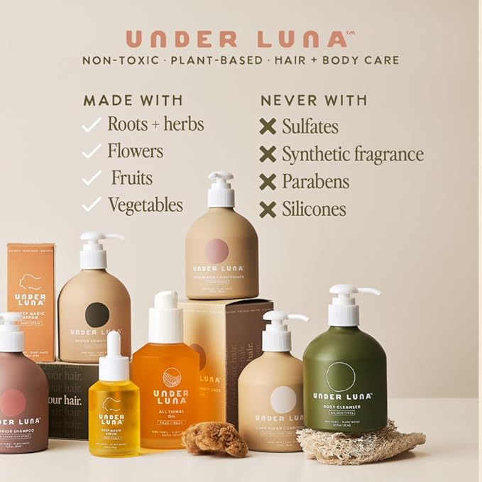 Under Luna Body Cleanser | Gentle Wash for Daily Use | Plant-Powered Cleanse with Soothing Botanicals | Non-Stripping &amp Safe for All Ages | Vegan &amp Non-Toxic | 9.5 fl oz