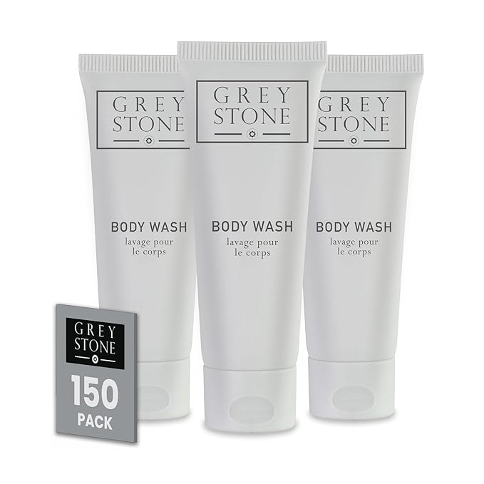 Grey Stone Hotel Body Wash Tubes Travel Size Bulk Amenities 1 oz Case of 150