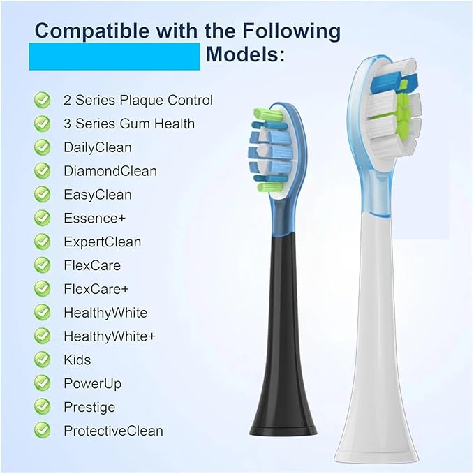 8Pcs Replacement Brush HeadsCompatible for HX6064 HX6930 HX6730 Toothbrush Vacuum 4100 6500 6100 5300 C3(PS Green)