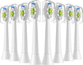 Replacement Toothbrush Heads Compatible for Easy Clean Healthy and Other Snap-On Handles(8-16pcs)(8pcs White)