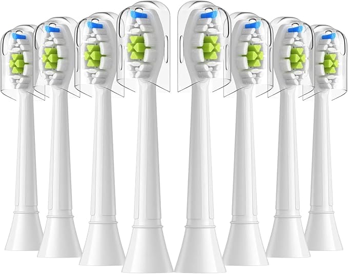 Replacement Toothbrush Heads Compatible for Easy Clean Healthy and Other Snap-On Handles(8-16pcs)(8pcs White)