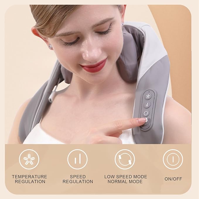 Mini 6D Neck Massager Back Neck Massager with Heat Electric Massager for Back &amp Shoulder Massage Pillow for Neck Back Shoulder Leg Deep Massage at Home for Muscle Relaxation