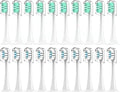 Compatibility for Mijia T300/T500/T700 Sonic Electric Toothbrush Heads Replaceable Refill Nozzles 4 Colors with Anti-Dust Caps 4/20Pcs(10White10Green)