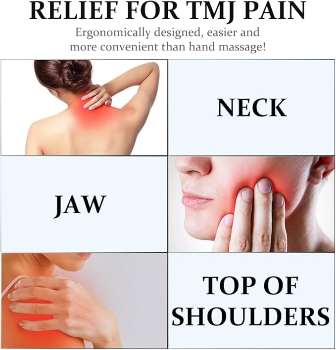 TMJ Relief Products Jaw TMJ Relief Massager Ergonomic TMJ Massage Tool - Gentle Vibrations and Heat for Pain Relief Tension and Stiffness