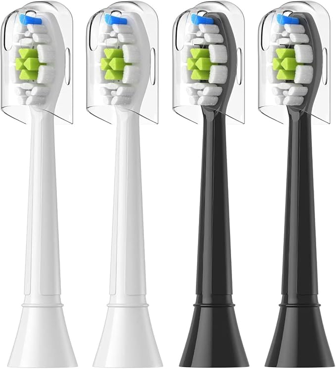 4/8/12/16pcs Replacement Toothbrush Heads Compatible For Philips Replacement Electric Brush Head 4100 6500 6100 7500 5300 1100(8pcs Black)