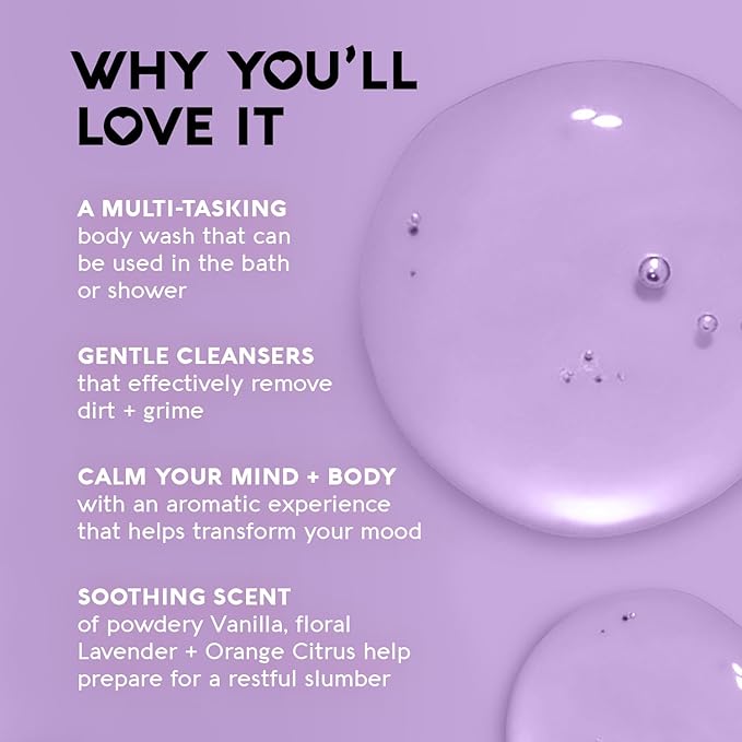 Nature's Beauty Lavender Chamomile Sleep Body Wash for Women Multi-Pack- Gentle Bath + Body Cleanser Sooth and Calm Combination to Dry Skin Made w/Coconut Jojoba + Moringa Seed Oils 16floz (2 Pack)