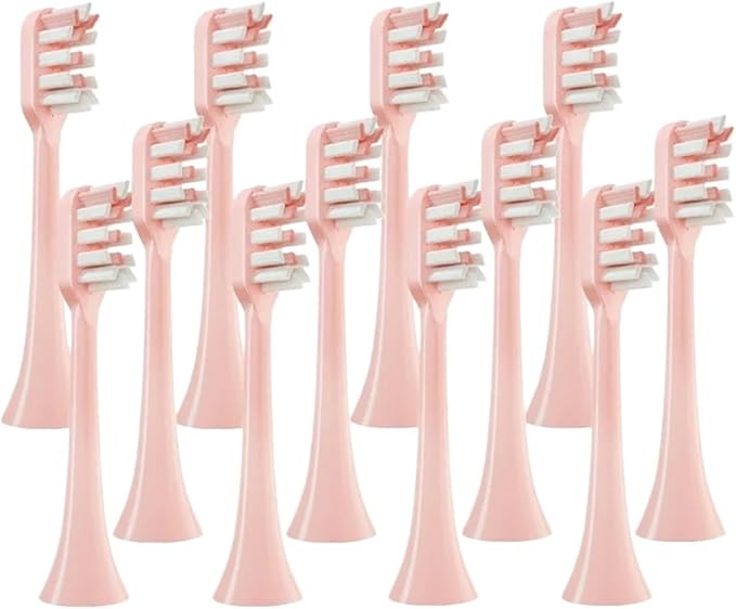 12pcs Brush Sonic Toothbrush Soft Bristle NozzlesCompatibility for X3/X3U/X5 Replacement Heads Clean Tooth(12pcs Pink)