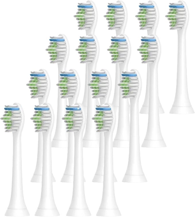 16pcs Toothbrush Heads Replacement Brush Fit Compatible for EasyClean Gum Health(16pcs White)