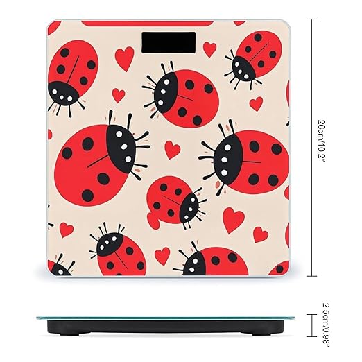 Ladybug Scale for Body Weight Digital Bathroom Scale Toughened Glass High Precision Scales for Body Weight with Large LCD Backlight Display Weight Scales