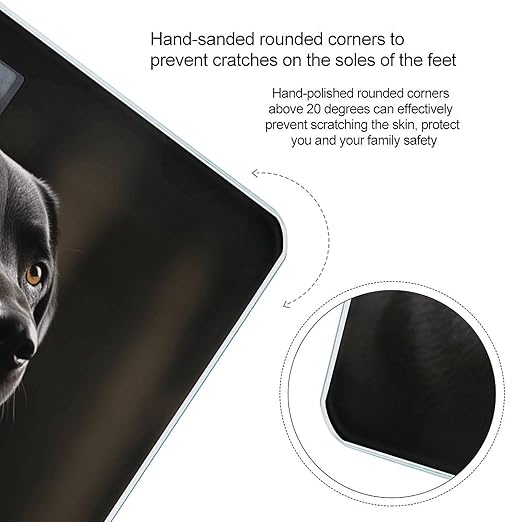 Black Labrador Weight Scale for Body Weight Digital Bathroom Scale High Capacity Accurate Digital Weighing Scales and Easy-to-Read on Backlit LCD Display Scales