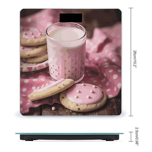 Hot Milk and Biscuits Weight Scale Digital Electronic Scales Bathroom Scale Larg LCD Backlight Display High Precision MeasurementsTempered Glass