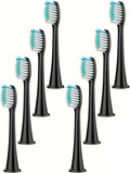 Electric Toothbrush Head Replaceable Sonic Suitable Compatible for 's Brush(Black 8pc)