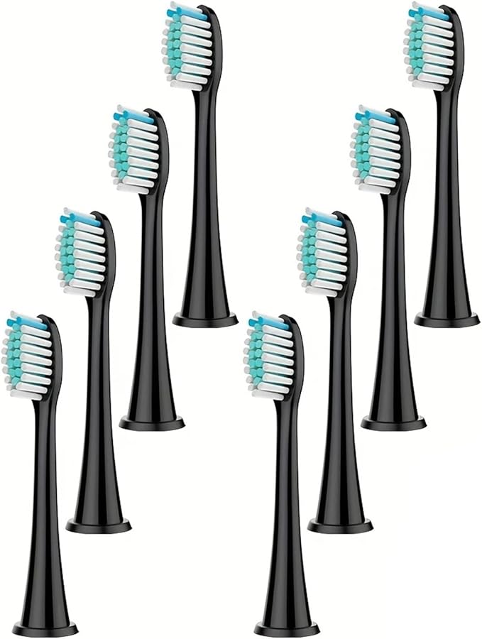 4/8pcs Replacement Toothbrush HeadsCompatible for PhilipsSonicare Replacement Electric Brush Head 4100 6500 6100 7500 5300 11(Black 8pc)