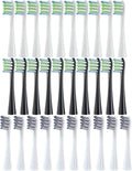 Compatible for Replaceable Electric Toothbrush Brush Heads for X/X PRO/ Z1/ F1/One/Air 2/SE Soft Bristle Nozzles(10White10Black10Grey)