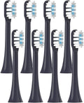 8Pcs Replacement Toothbrush Heads Compatible for T301 T302 T501 with Soft Bristles(8 Black)