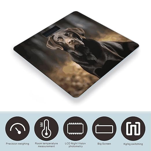 Labrador Retriever Smart Scale for Body Weight Accurate Bathroom Scale with LED Display Digital Weight Scales Weighing Machine High Precision Scales for Bath Home