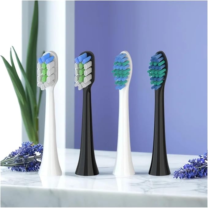 Compatible SNP1 Electric Toothbrush Replacement Brush Head SN-P1 Bright White(Silver)