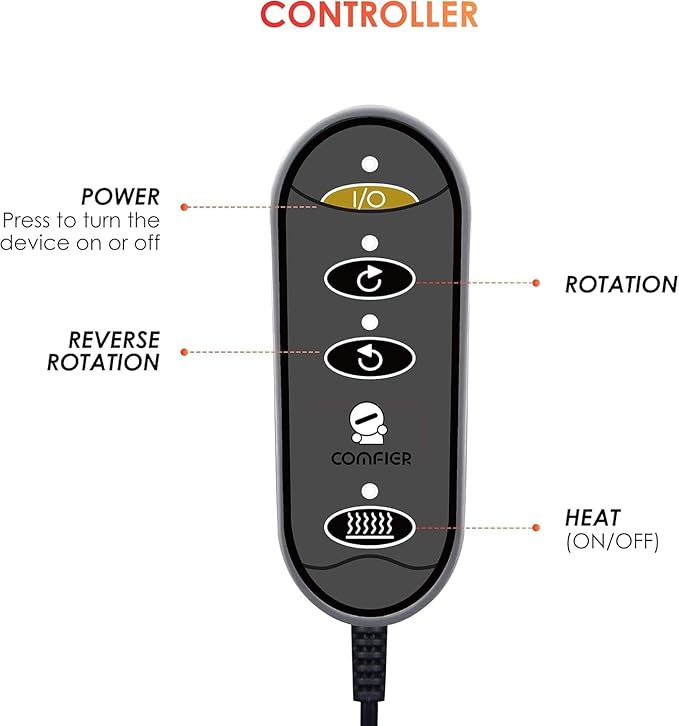 COMFIER Shiatsu Foot Massager with Heat- Kneading Back Massager with Heating Pad Heated Foot Warmer Electric Feet Massager Machine for Plantar FasciitisNeuropathy Stress Relief