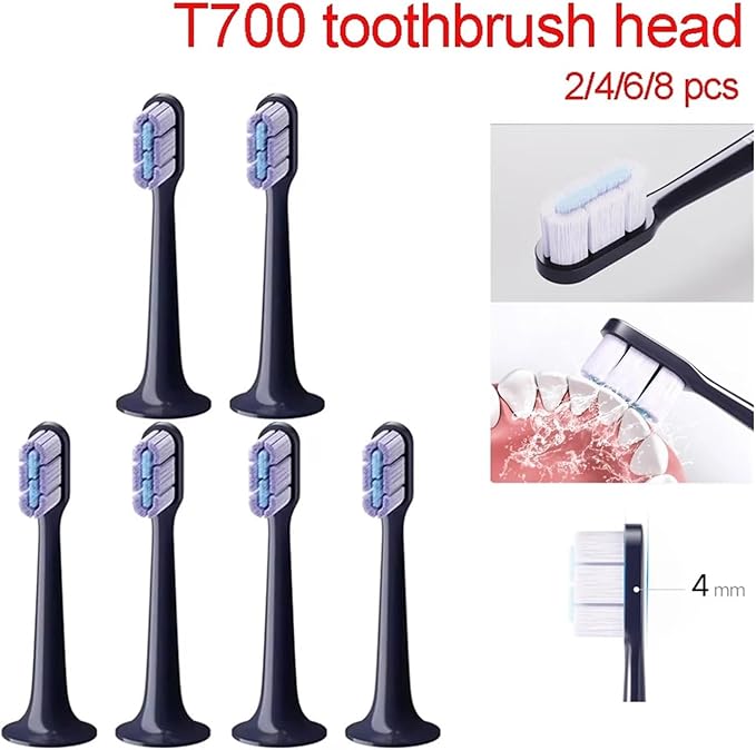 2/4/6/8Pcs Compatible for Toothbrush Head T700 Sonic Electric Waterproof Soft Health Replacement Bristles(8 pcs)