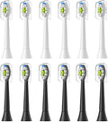 Replacement Toothbrush Heads Compatible for and Other Snap-On Handles(6White 6Black)