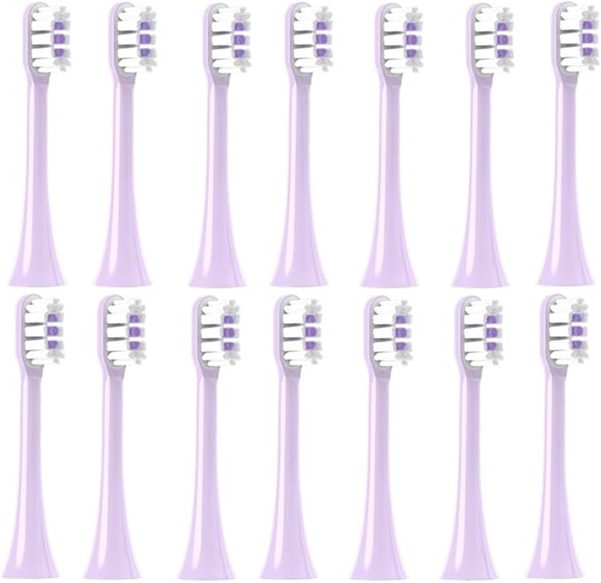 14 PCSCompatible for X3S Replacement Toothbrush Heads X3U/X3Pro/D2/ D3S/D5 Electric Tooth Brush Soft Bristle Nozzles(14 Purple)