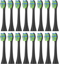 16PCS Replacement Brush Heads Compatible for 7AM2M AM101/AM105 Electric Toothbrush Vacuum Soft Bristle Nozzles(16pcs Black)