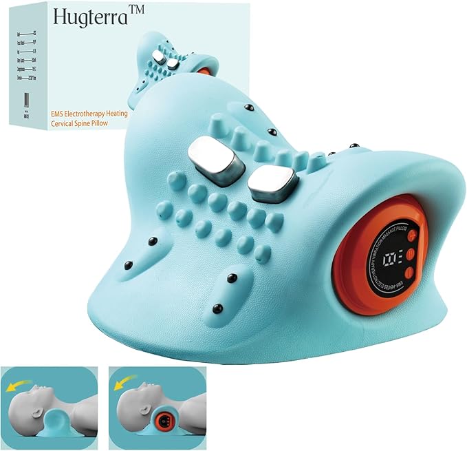 Neck Massager with Cervical Traction Ergonomic Neck Pain Relief Device Portable Neck Relaxer for Home &amp Office Lightweight Neck Support Massager