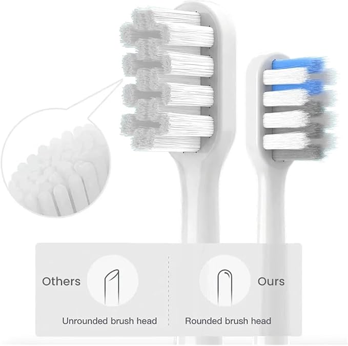 4PCS Replacement Brush HeadsCompatible for Xiaomi Mijia T200 Sonic Electric Toothbrush Head Soft Bristle