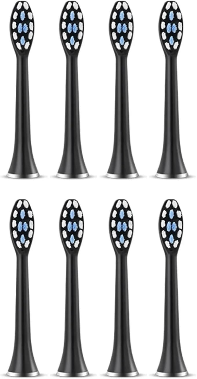 Compatible for SUBORT Bair Replacement Toothbrush Heads - Fits S7/X7/X7S/X11/X11S Nozzles Bristles Accessories(8pcs Black)