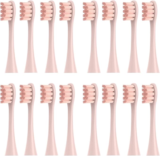 16pcs Replacement Brush Heads for X/Pro/ Z1/ SE F1 One PW01/03/05/07/09 P5 Electric Toothbrush(16 Pink)