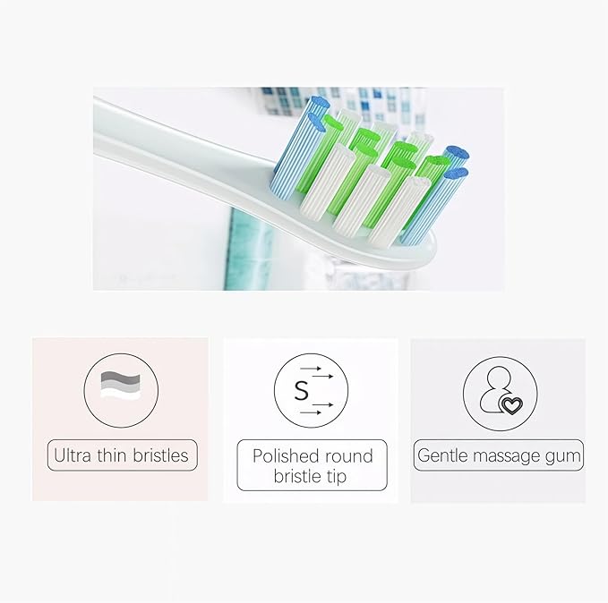 Replacement Brush Head Compatible with Oclean X/X Pro/SE+/ Air / Z1 / F1 / One Electric Toothbrush Soft Bristle Brushes Replaceable Head Fit Sonic(10 White 10 Black)