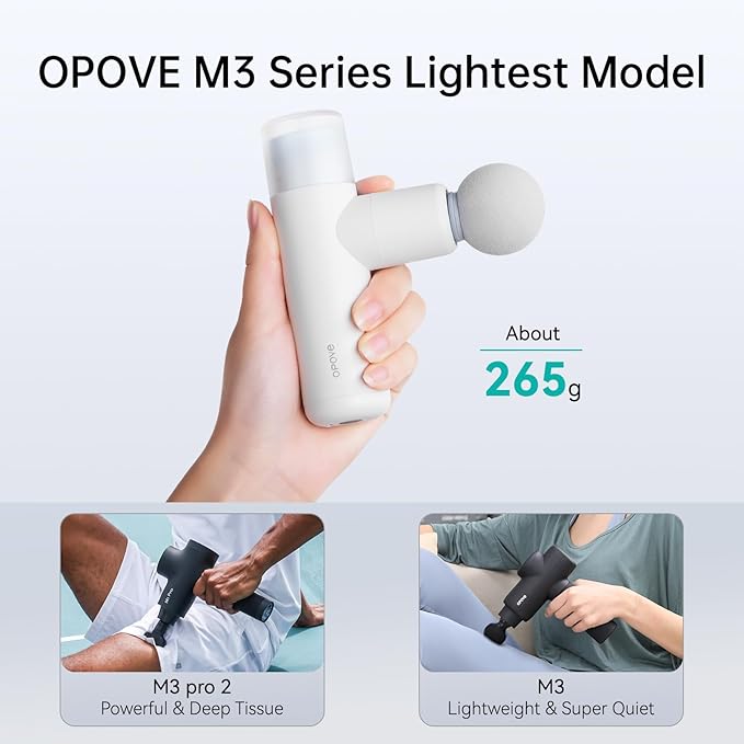 Opove M3 Mini Massage Gun for Back Pain Relief with Facial Mode 7mm Amplitude 4 Vibration Levels Ultralight Portable and Rechargeable Fascia Gun Active Recovery Women Presents