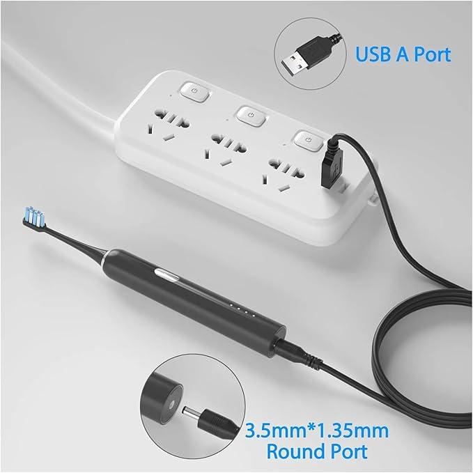 Electric Toothbrush Charger Cable Replacement Compatible for Fairywill FW-507/508/917/D1/D3/D7/D8/E6/E10/E11/2011/2001/P10/P11/T9/B1/K5 Kid(1PCS White)