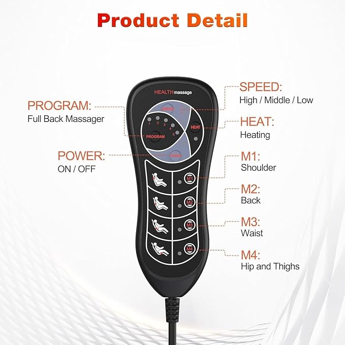 SLOTHMORE Vibration Back Massager for Chair with Heat Chair Massager Pad with 8 Vibration Seat Cushion for Seniors Office Workers &amp Family Fatigue &amp Pain Relief in Office Home &amp Trave