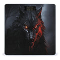 Big Black Wolf with Red Eyes Bathroom Scale Rounded Smart Scale for Body Weight Automatic Power On/Off Weight Scales Accurate Bathroom Digital Scales for Pet Home Bedroom Kitchen