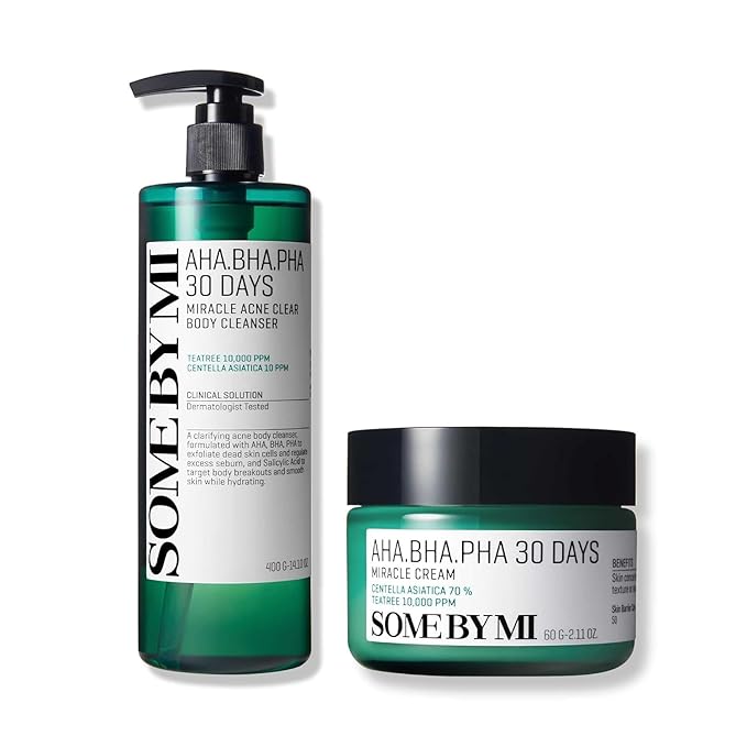 SOME BY MI AHA BHA PHA 30 Days Miracle Acne Clear Body Cleanser &amp Miracle Cream
