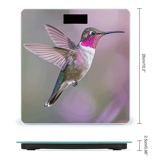 Humming Birds Scale for Body Weight Digital Bathroom Scale Toughened Glass High Precision Scales for Body Weight with Large LCD Backlight Display Weight Scales