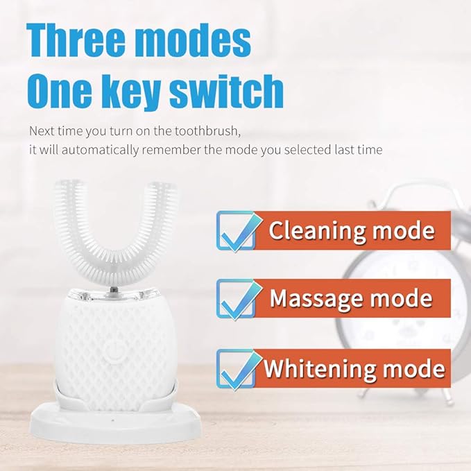 Ultrasonic Toothbrush for Adults Automatic Electric Toothbrush Portable Washable Soft Bristles 30s Automatic Timer Wireless Charging Dual-Use for Travel &amp Home