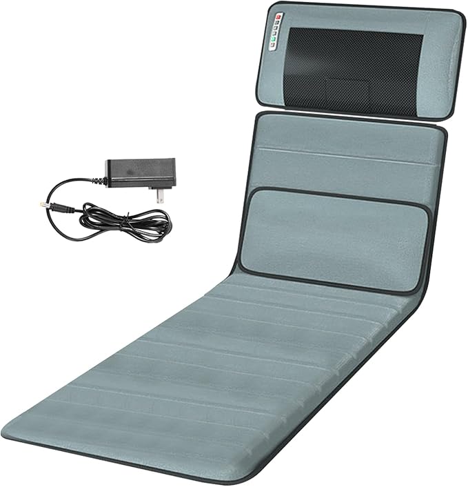 Massage MattressElectric Whole Body Heating Vibrating Mat - Portable Multifunctional Back Massager Tool for Dad Mum Men Women