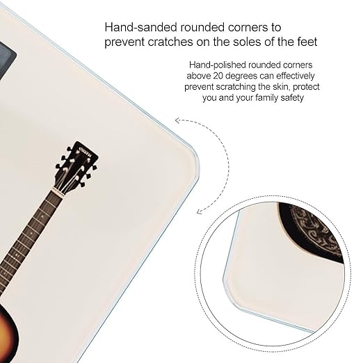 Guitar Weight Scale for Body Weight Digital Bathroom Scale High Capacity Accurate Digital Weighing Scales and Easy-to-Read on Backlit LCD Display Scales