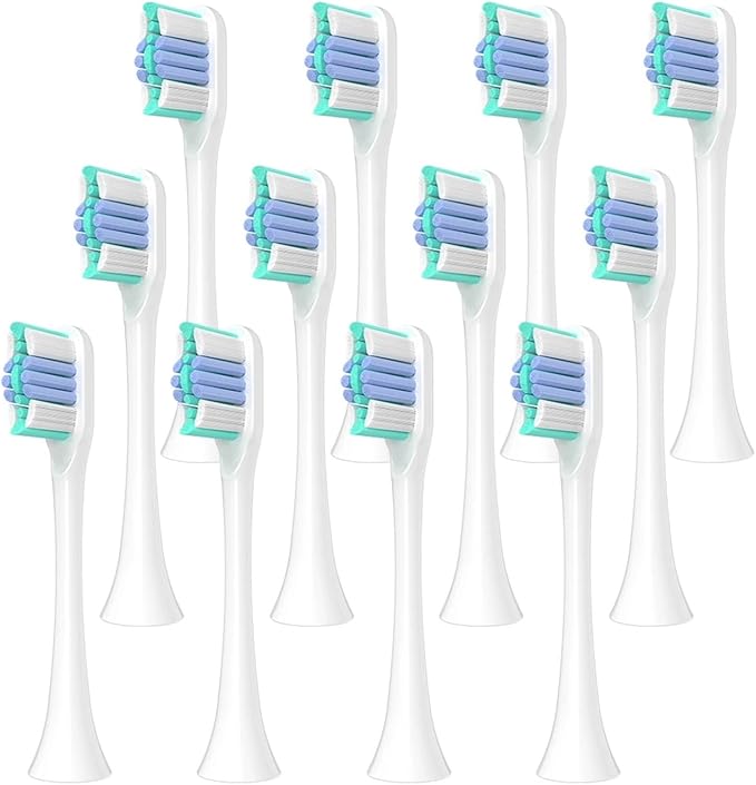 2/4/8/12 Pcs Compatible for Oclean Electric Toothbrush Replacement Brush Heads(White-12 Pcs)