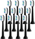Replacement Toothbrush Heads Compatible for Hx6920 4100 2 Series(Black-12 Pcs)