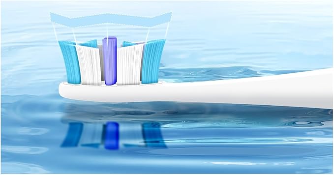 Compatible with Seago Electric Toothbrush Heads 12 Pieces Adult Toothbrushes 5 Modes Pressure Sensor IPX7 Waterproof with Holder C027(SG-C027-12PCS Blue)