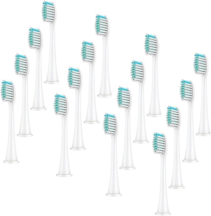 Electric Toothbrush Head Replaceable Sonic Compatible for Brush(White 16pcs)