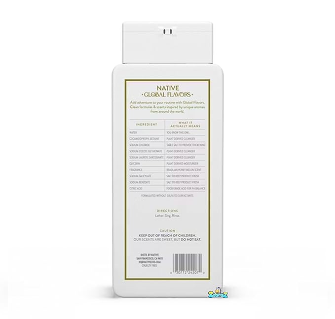 Native - Passport Limited Edition Global Flavors Sulfate-Free Body Wash - Brazilian Honey Melon - 18 fl oz - Pack Of 02