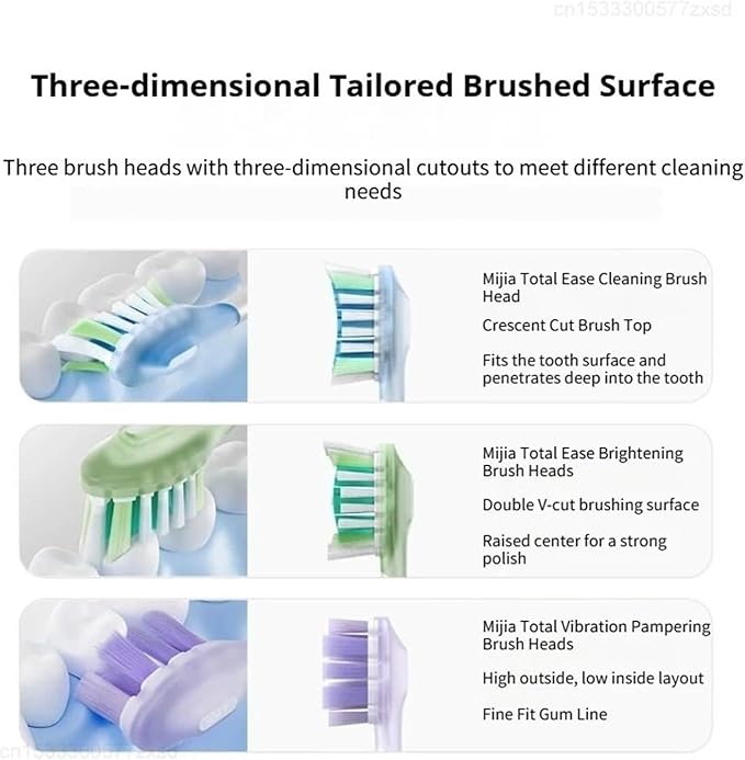 for MES610 MES609 MES613 MES611 Sweep Vibration Tooth Brush Soft Bristle Nozzles Replacement Brush Head(Green)