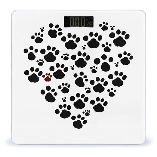 Dog Paw Print Love Heart Scale for Body Weight Digital Bathroom Scale Accurate Smart Weight Scales with Large Display Weighing Machine High Precision Scales